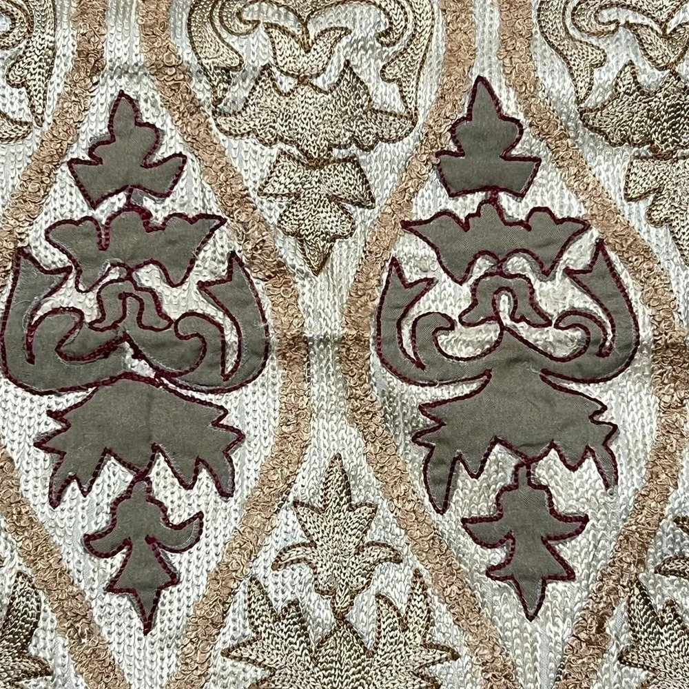 Embroidered Pillow Cover Ornate Suzani Pattern 15